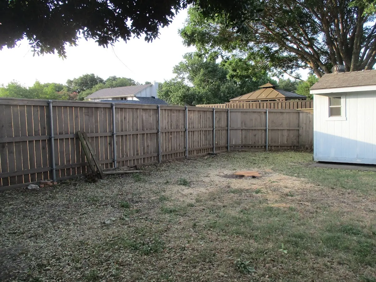 Cleared yard after professional tree removal in Hanna